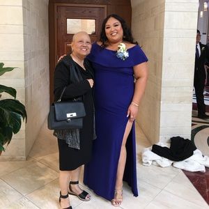 Formal Strapless Blue Dress - Size 20